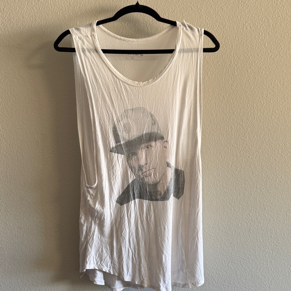Vintage White Kaskade Oversized Tank Top